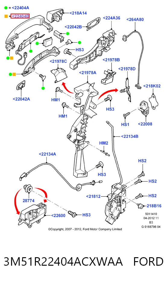 Ford Focus II Ön sol kapı kolu sıfır