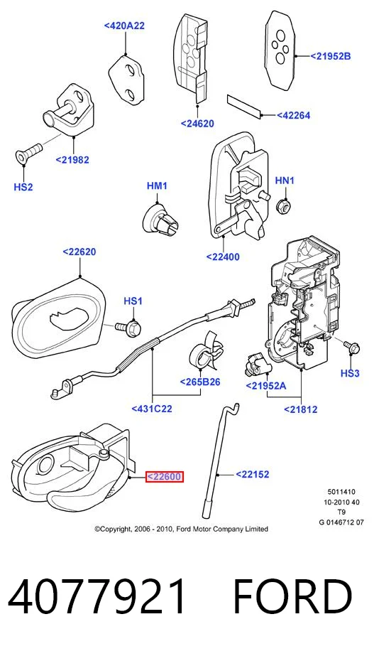 Ford Transit  (2006 - 2014) Ön sağ iç kapı kolu fiyatları