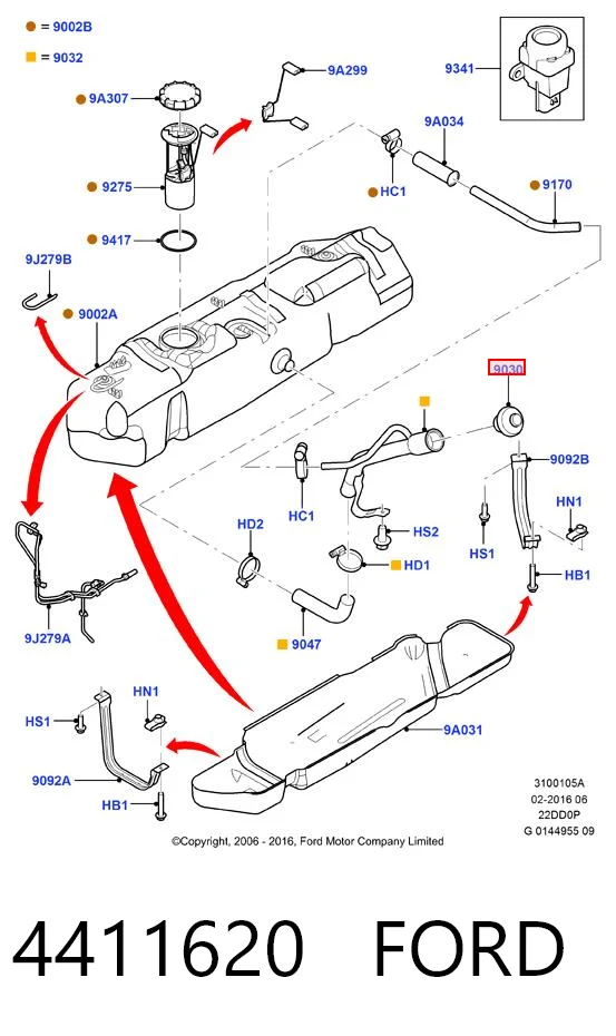 Ford Transit VI Depo kapağı orijinal