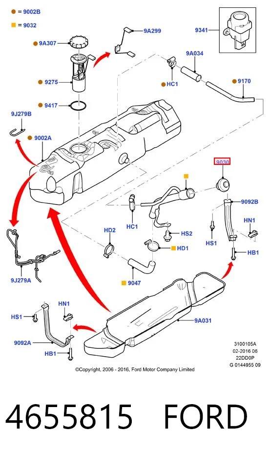 Ford Transit  (2006 - 2014) Yakıt deposu kapağı çıkma