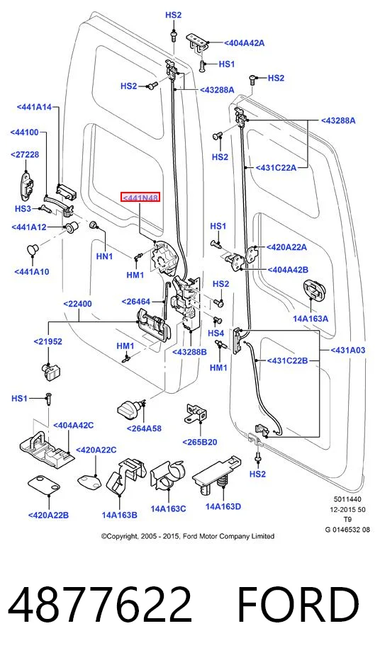 Ford Transit VI Arka sağ iç kapı kolu Türkiye fiyatı