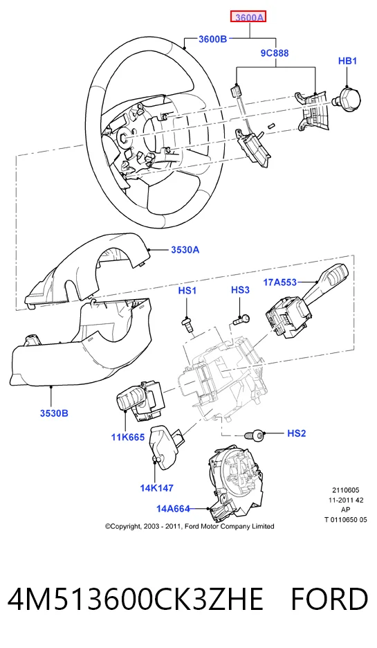 Ford Focus II (2004 - 2011) Direksiyon simidi fiyatı