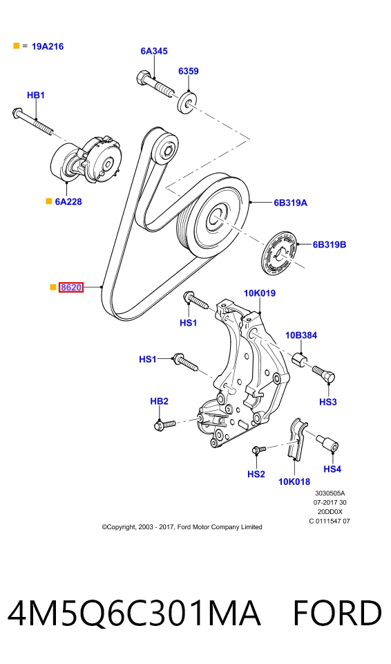 Ford Focus II Alternatör kayışı Türkiye fiyatı