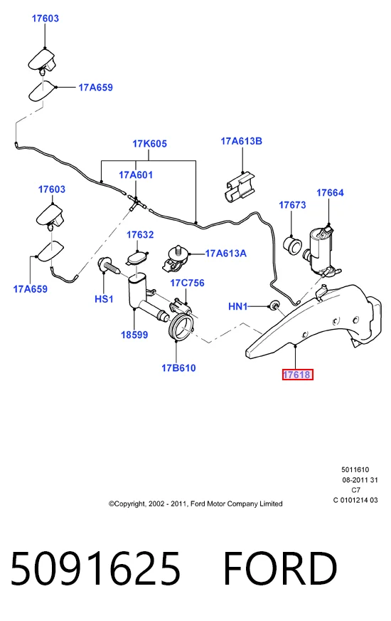 Ford Connect  (2002 - 2013) Cam yıkama su deposu satın al