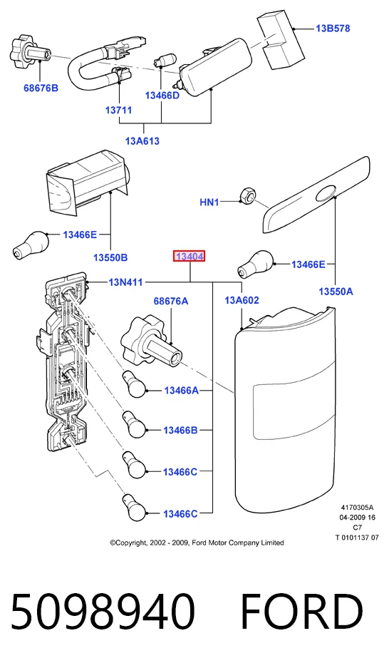 Ford Connect  Sol arka stop orijinal