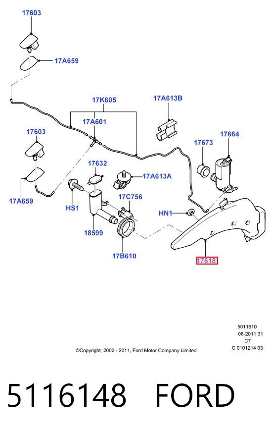 Connect van (TC7) (2002 - 2013) Cam suyu deposu