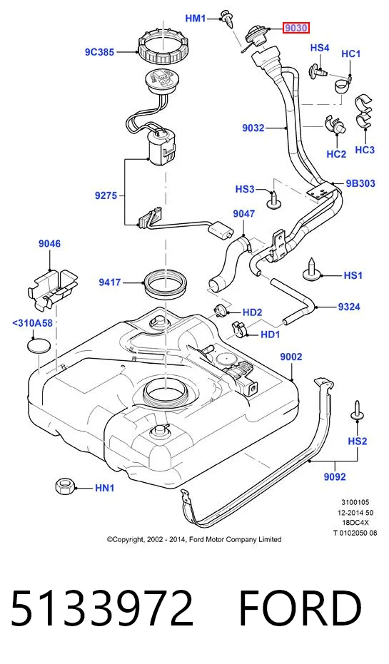 Ford Connect  (2002 - 2013) Yakıt deposu kapağı fiyatları