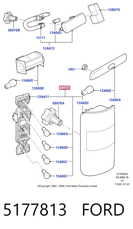 Ford Connect  Sol stop lambası