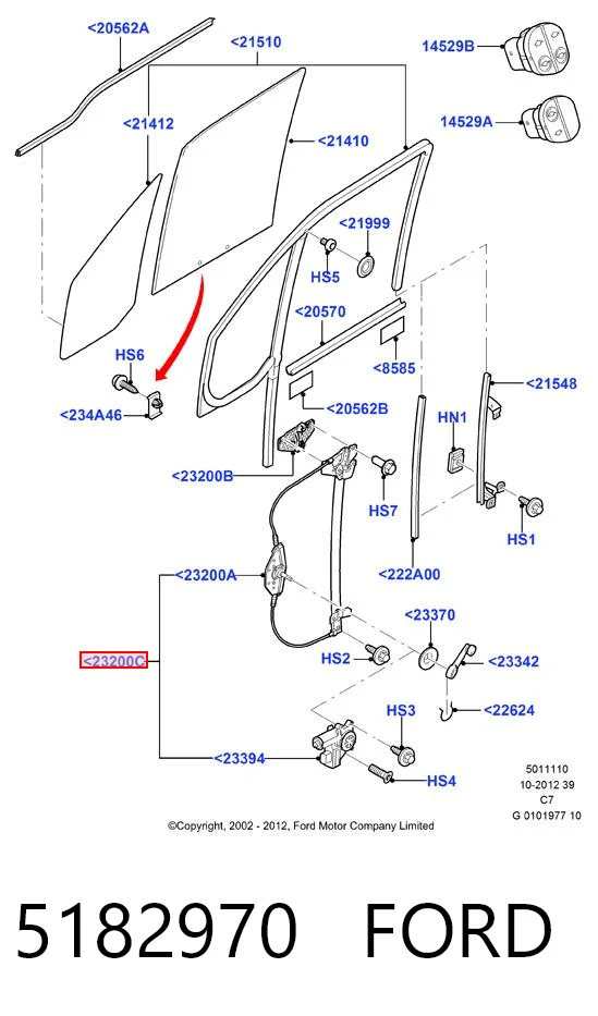 Ford Connect  Sol Ön cam krikosu