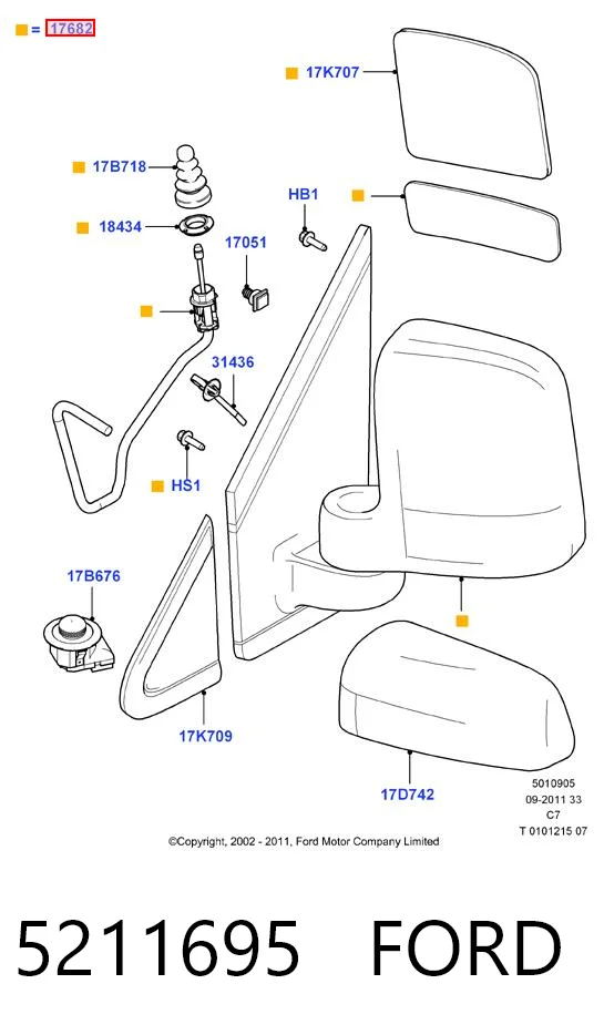 Ford Connect  (2002 - 2013) Sağ dikiz aynası fiyatları