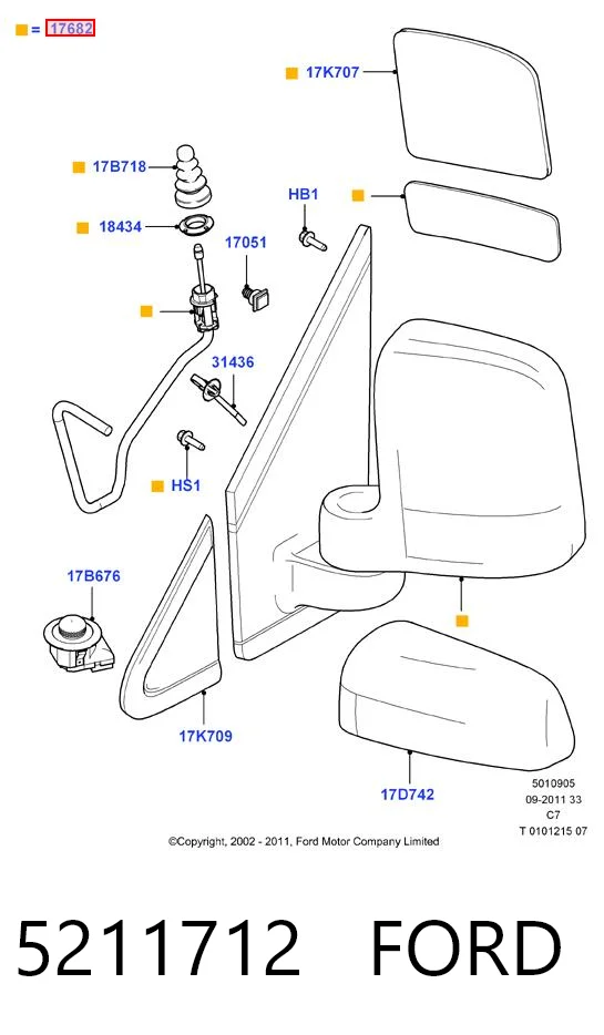 Ford Connect  Yan ayna Türkiye fiyatı