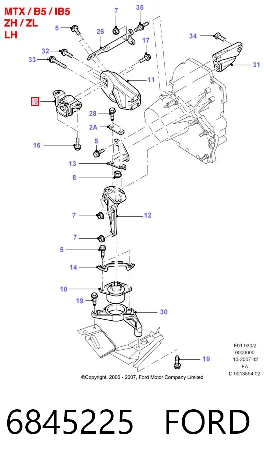 Ford Escort IV Sol motor takozu orijinal