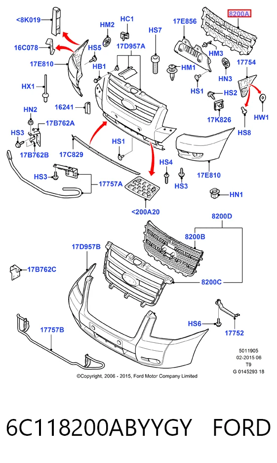 Ford Transit  (2006 - 2014) Radyatör ızgarası satın al