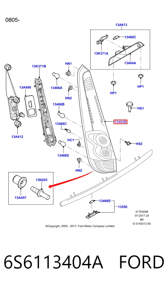Ford Fiesta V (2001 - 2008) Sağ arka stop lambası fiyatları