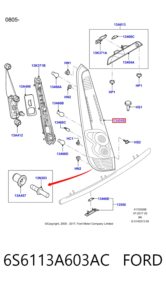 Ford Fiesta V (2001 - 2008) Sol arka stop lambası fiyatları