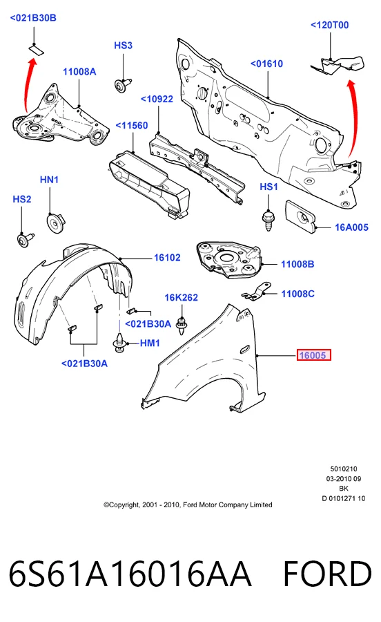 Ford Fiesta Mk5 Sol ön çamurluk fiyatı