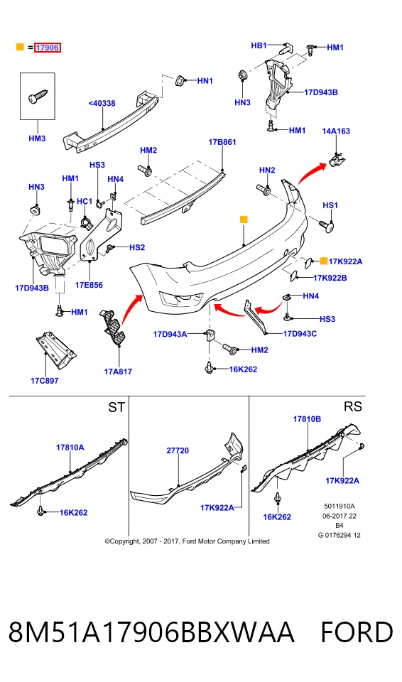 Ford Focus II Arka tampon orijinal