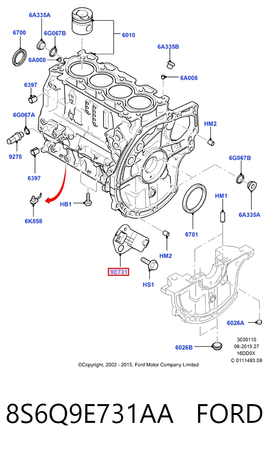 Ford Fiesta Mk5 Krank mili sensörü