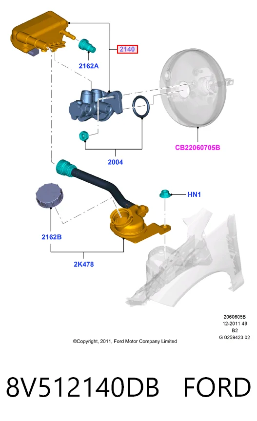 Ford Courier  (2014 - 2026) Ana fren silindiri çıkma