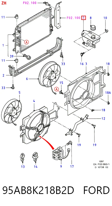 Ford Escort IV (1985 - 1990) Genleşme su deposu 