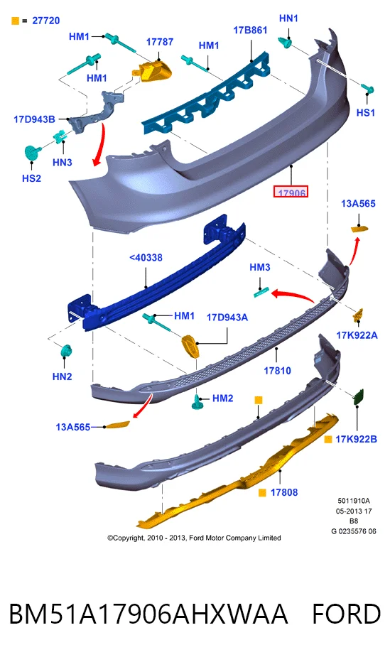 Ford Focus III (2010 - 2020) Arka tampon çıkma