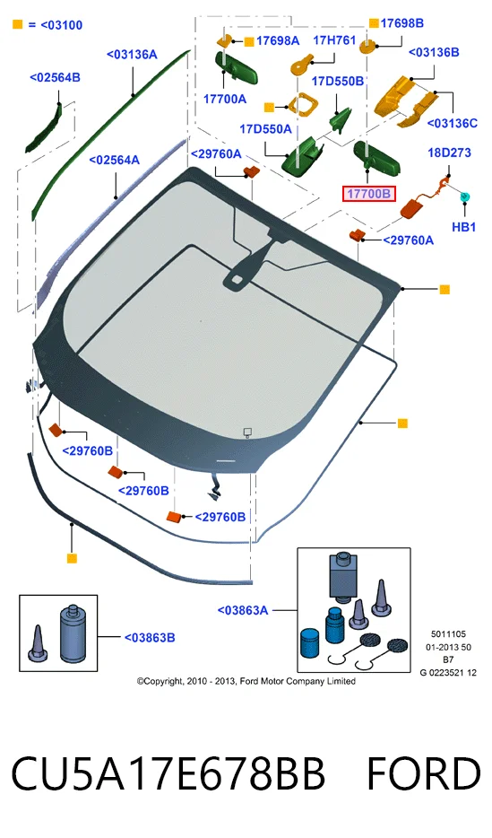 Ford Courier  (2014 - 2026) İç dikiz aynası satın al