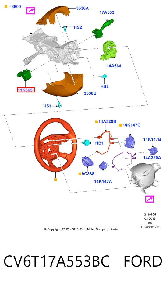 Ford Focus III (2010 - 2020) Direksiyon altı sol sinyal kolu fiyatları