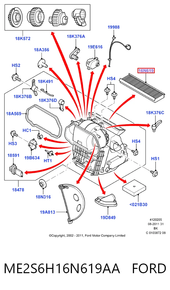 Ford Fiesta V Polen filtresi