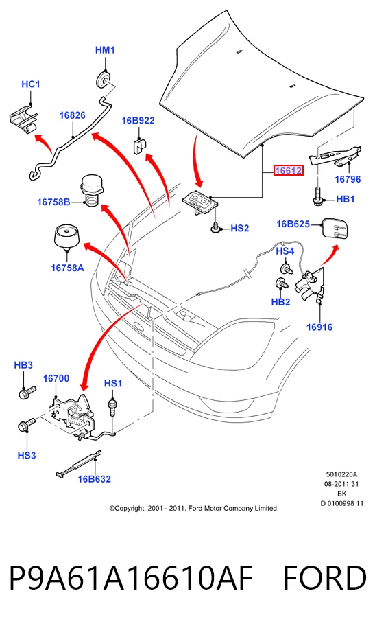 Ford Fiesta Mk5 Kaput orijinal