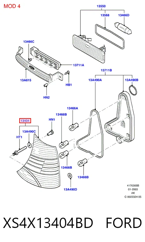 Ford Focus I (1999 - 2005) Sağ arka stop lambası satın al