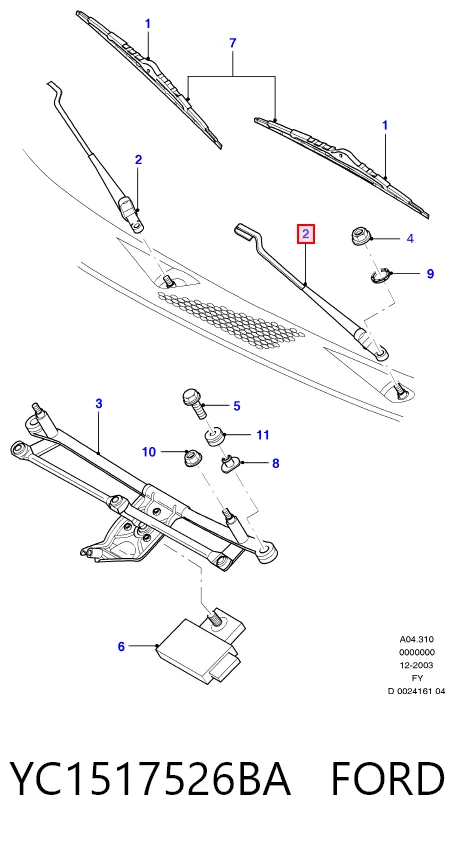Ford Transit  (2006 - 2014) Ön cam silecek kolu 