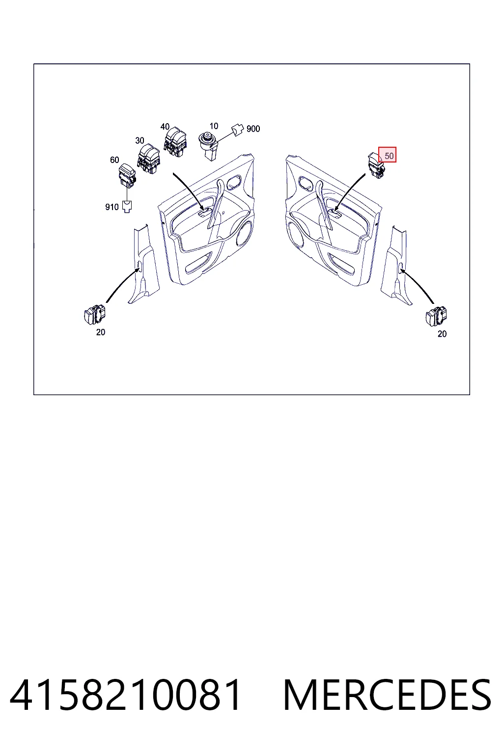 Duster off-road vehicle (HS) (2010 - 2018) Cam Düğmesi Ön Sağ
