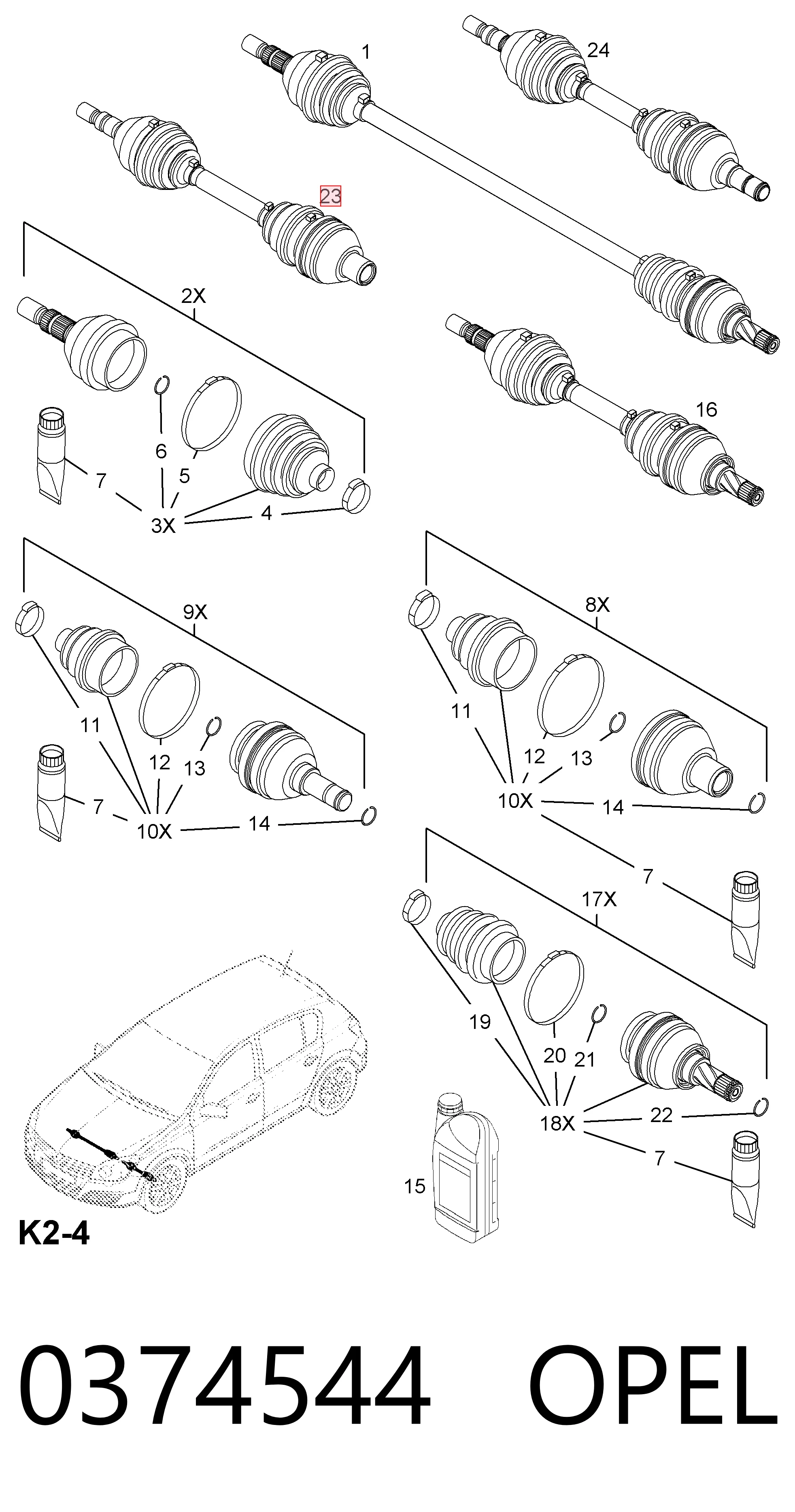 Astra H station wagon (L35) (2004 - 2014) Sağ aks