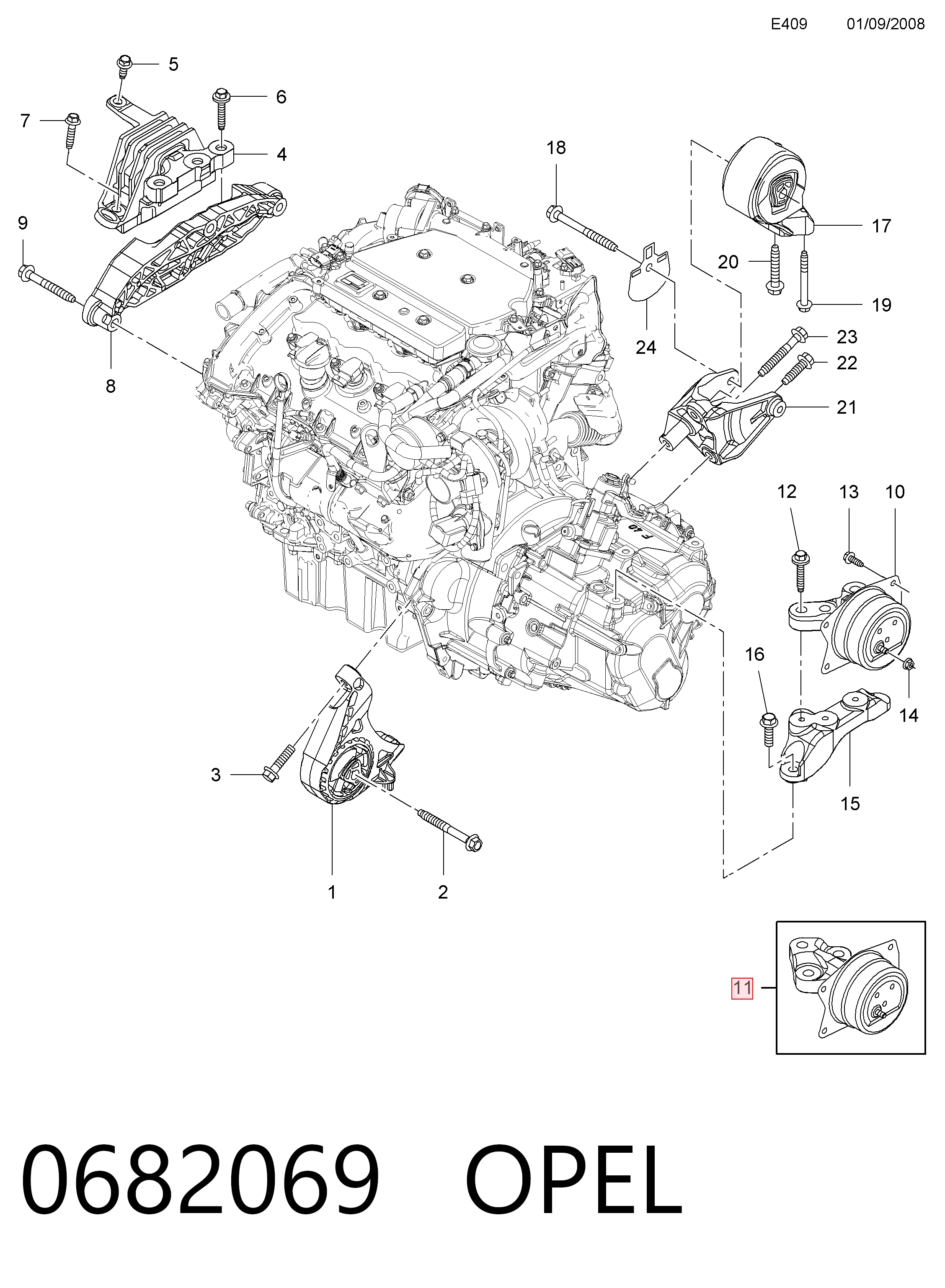 Opel Insignia A Sol motor takozu orijinal
