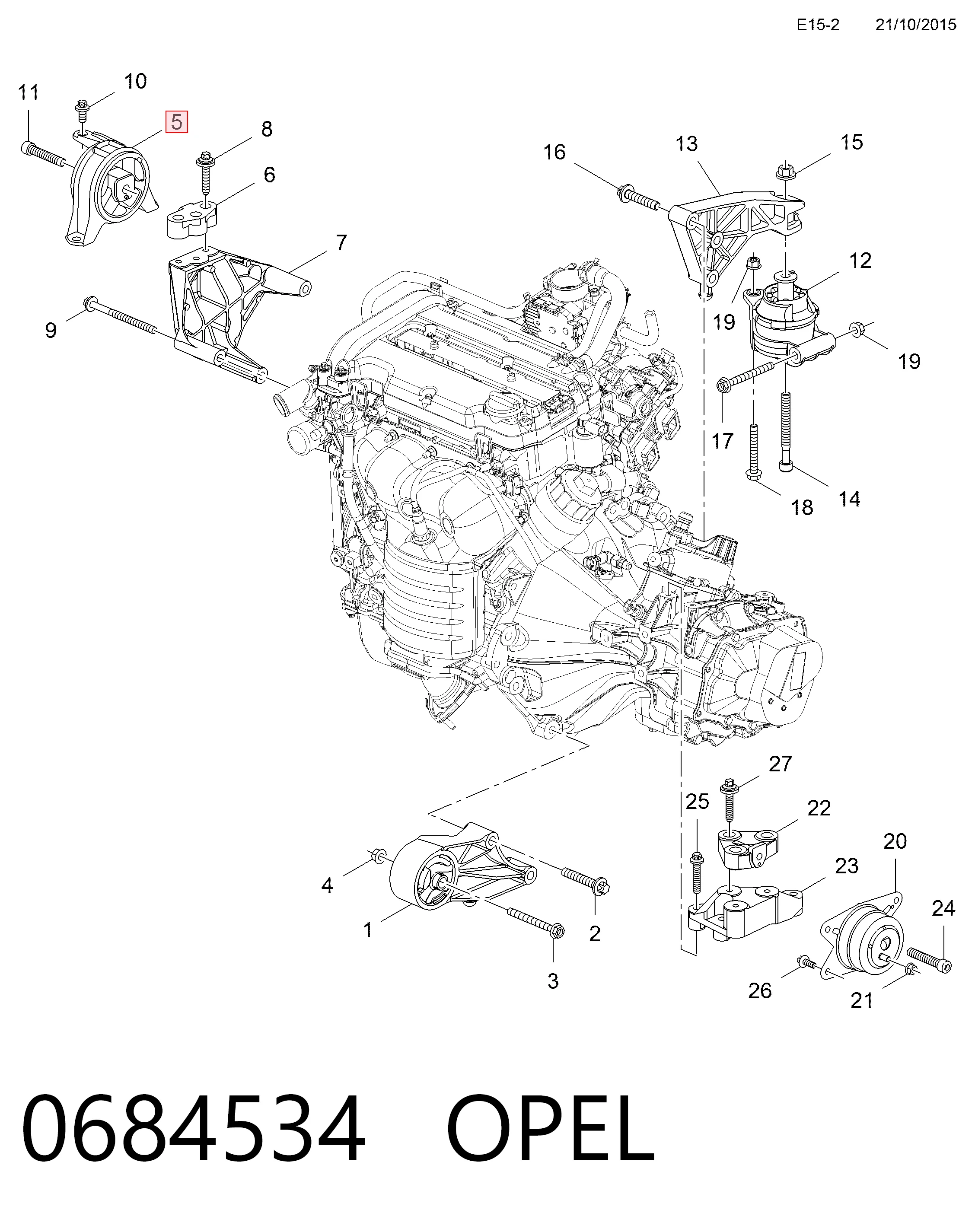 Opel Astra H Sağ Motor Kulağı