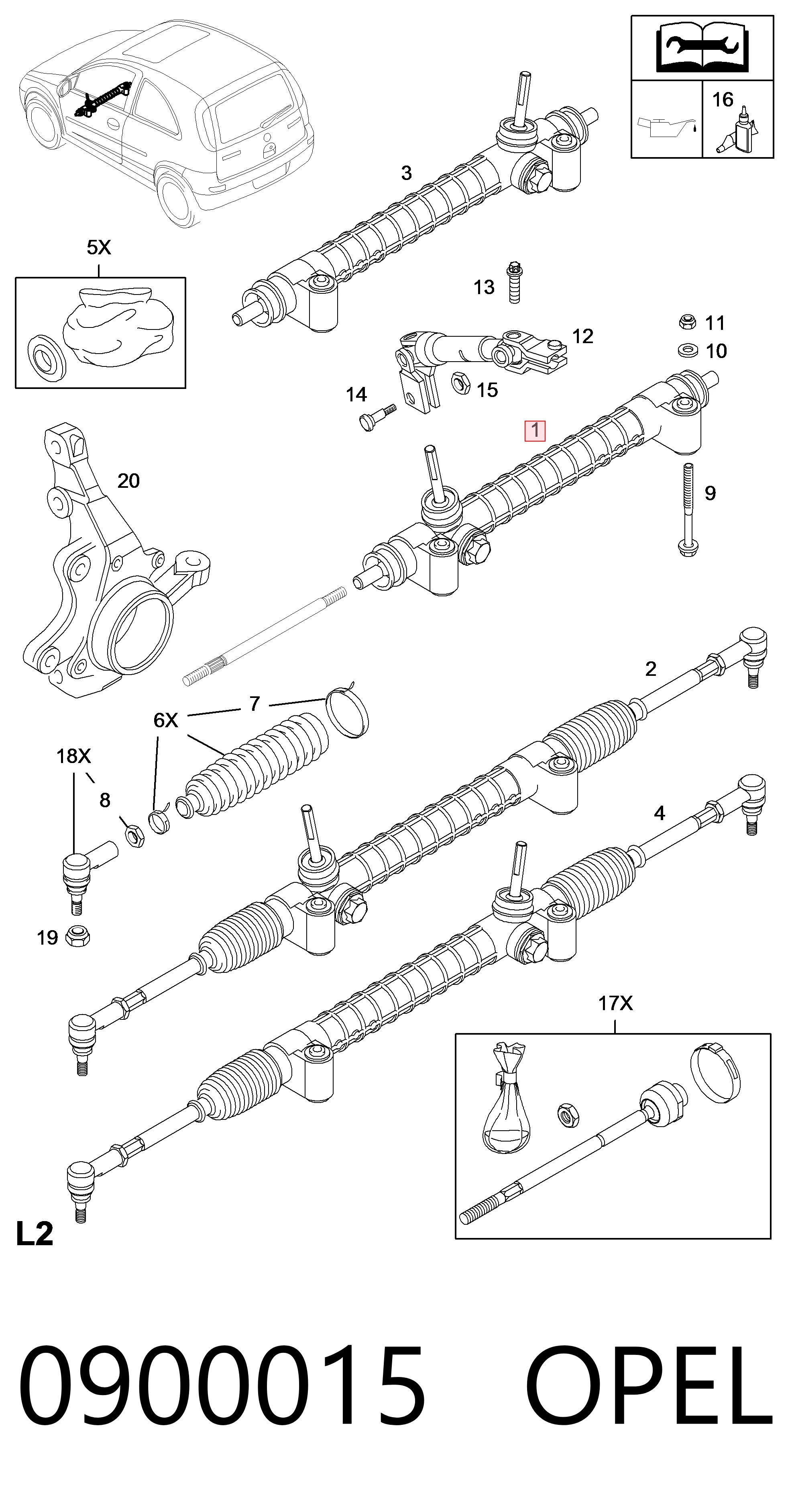 Corsa C hatchback (F08, F68) (2000 - 2006) Direksiyon kutusu
