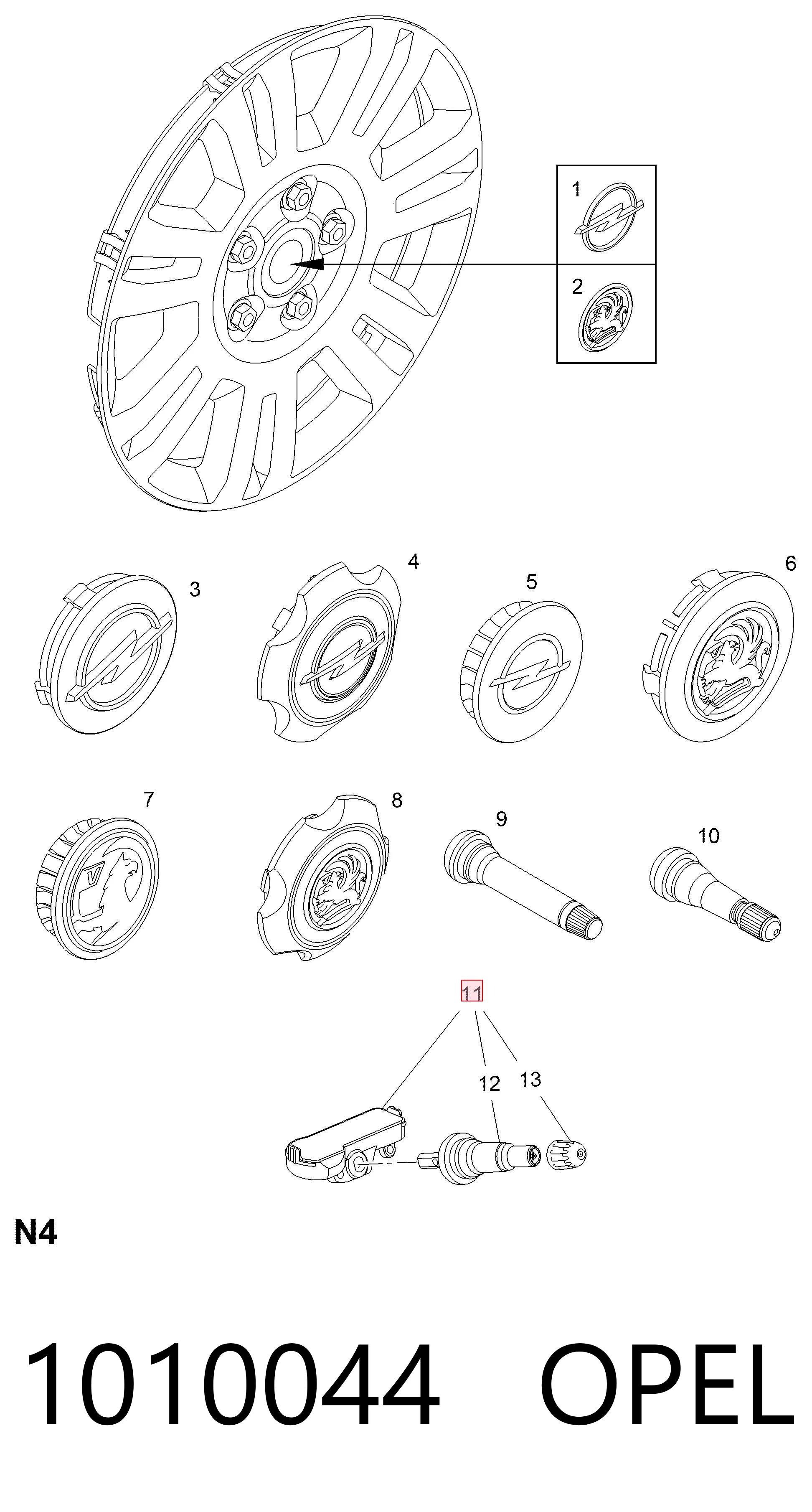 Captiva I TPMS Sensörü