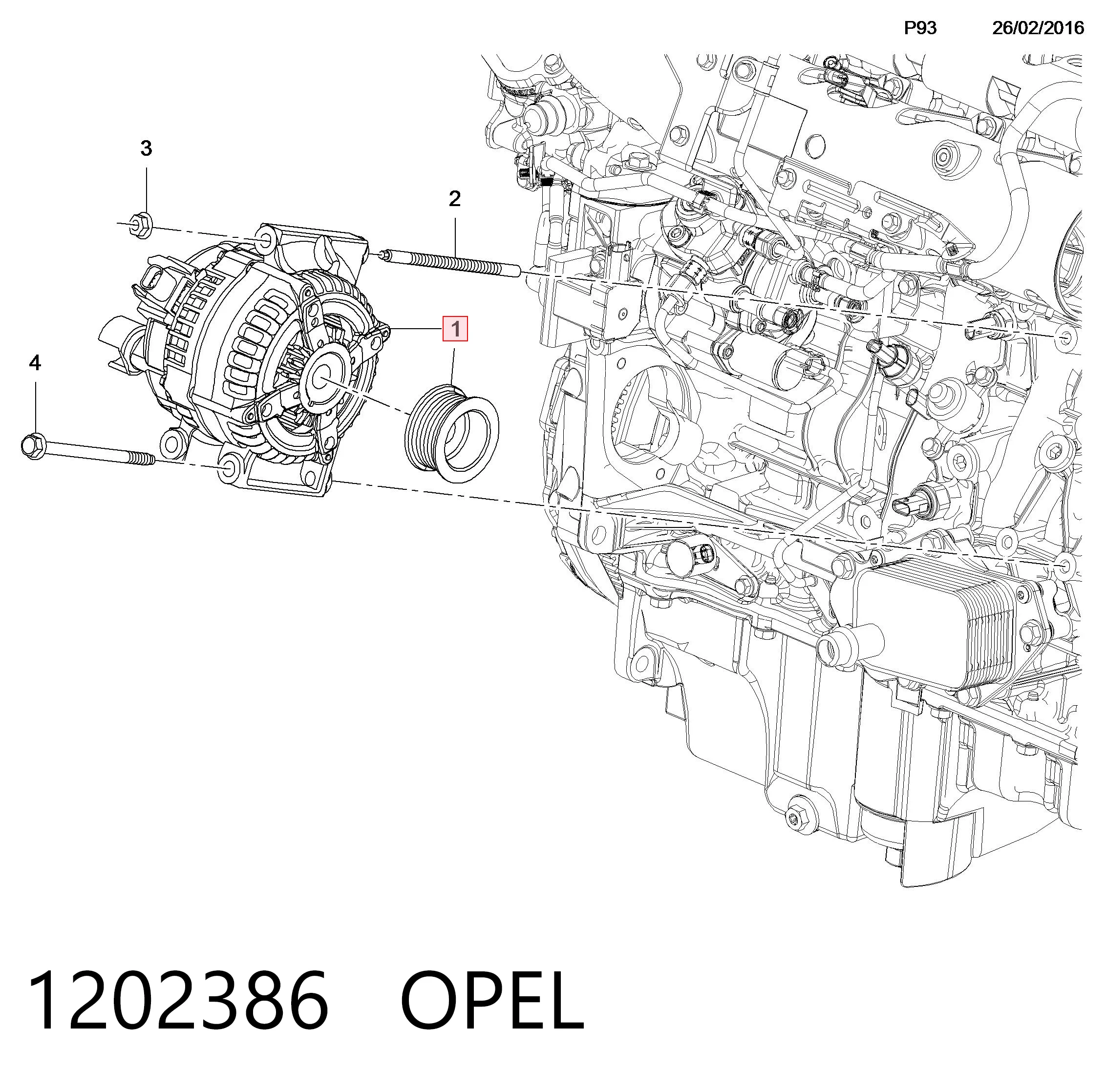 Opel Astra  (2015 - 2022) Alternatör 