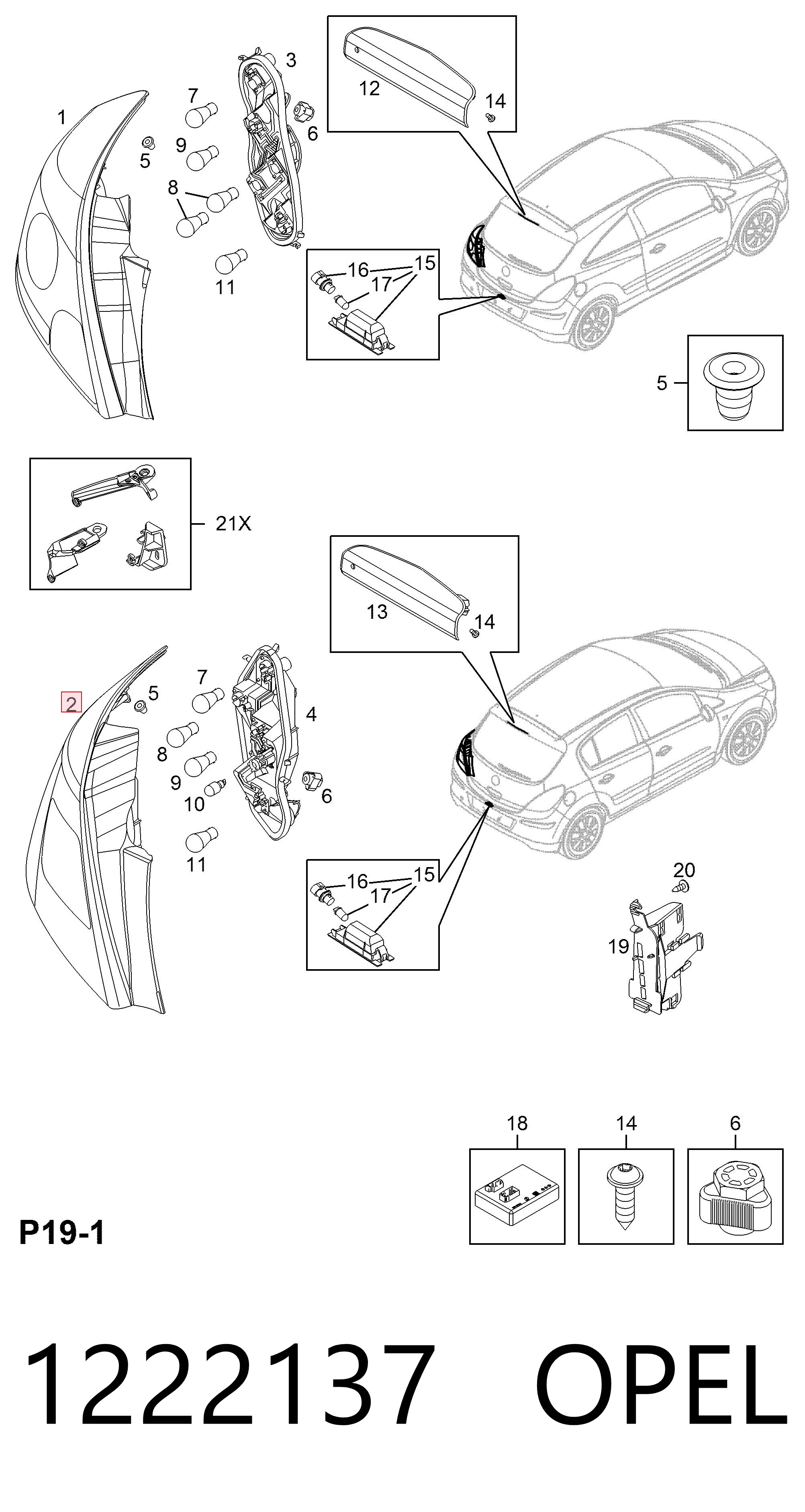Opel Corsa D Sağ stop lambası