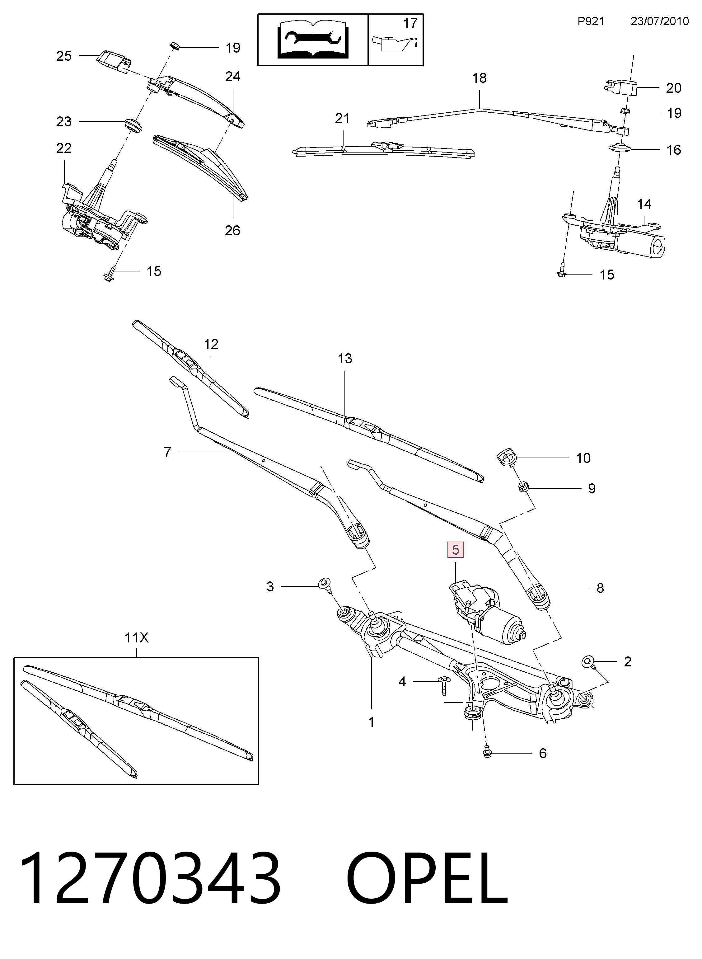 Opel Insignia  (2008 - 2017) Ön cam silecek motoru çıkma