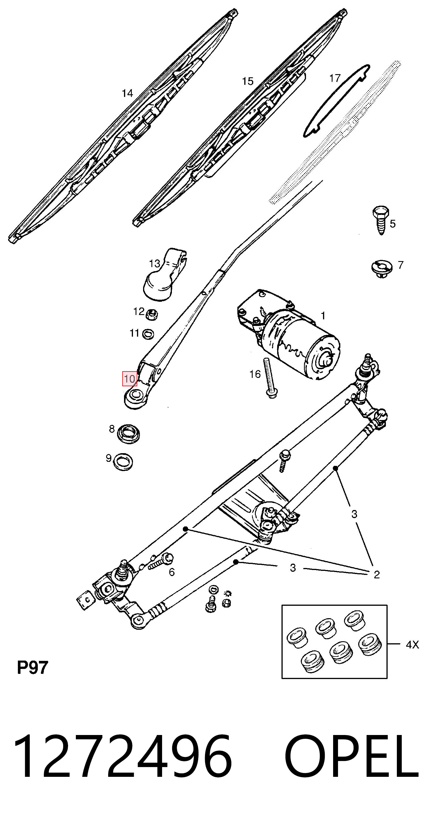 Opel Corsa  Silecek kolu