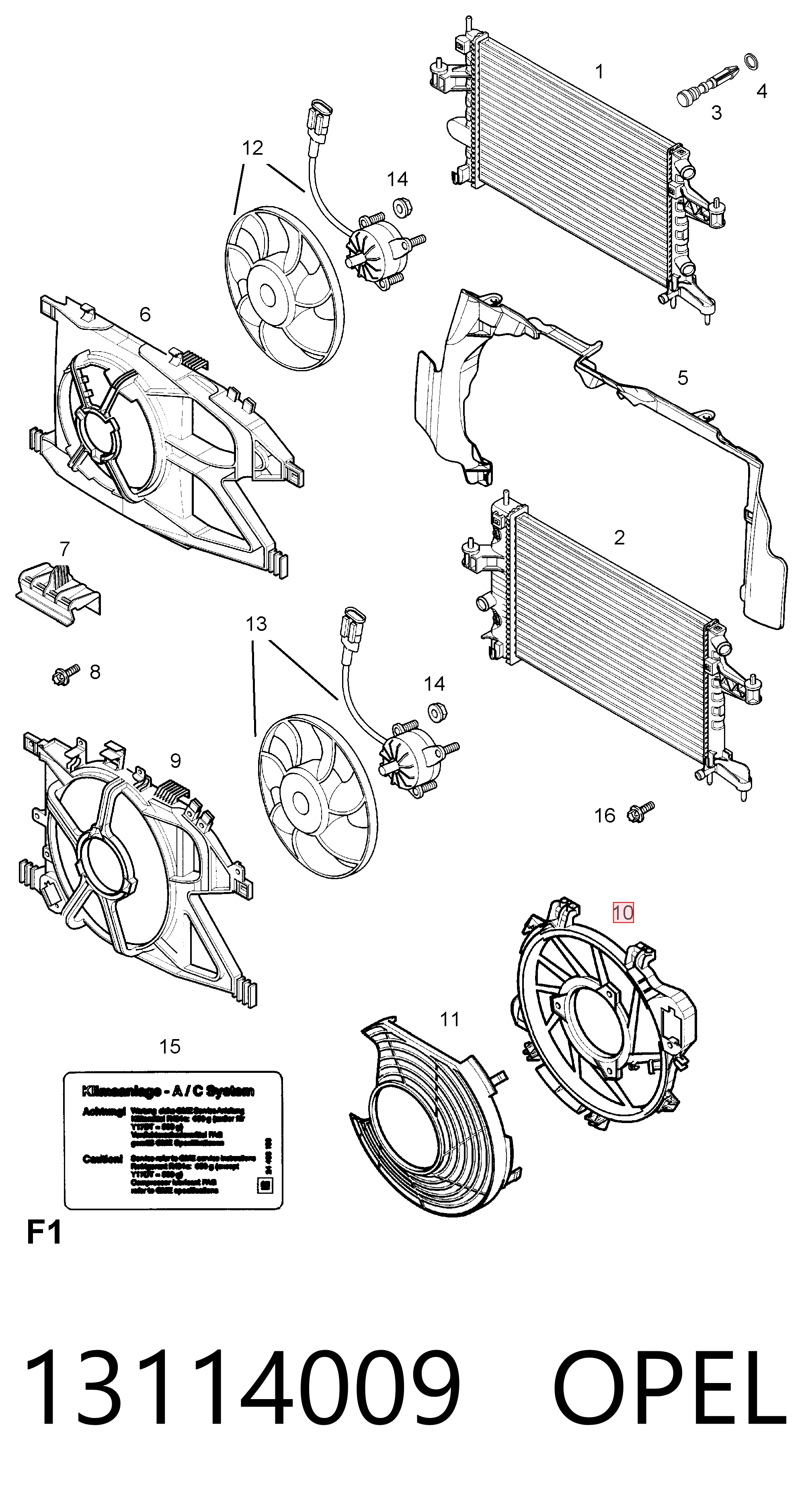 Opel Corsa C Klima kondenseri