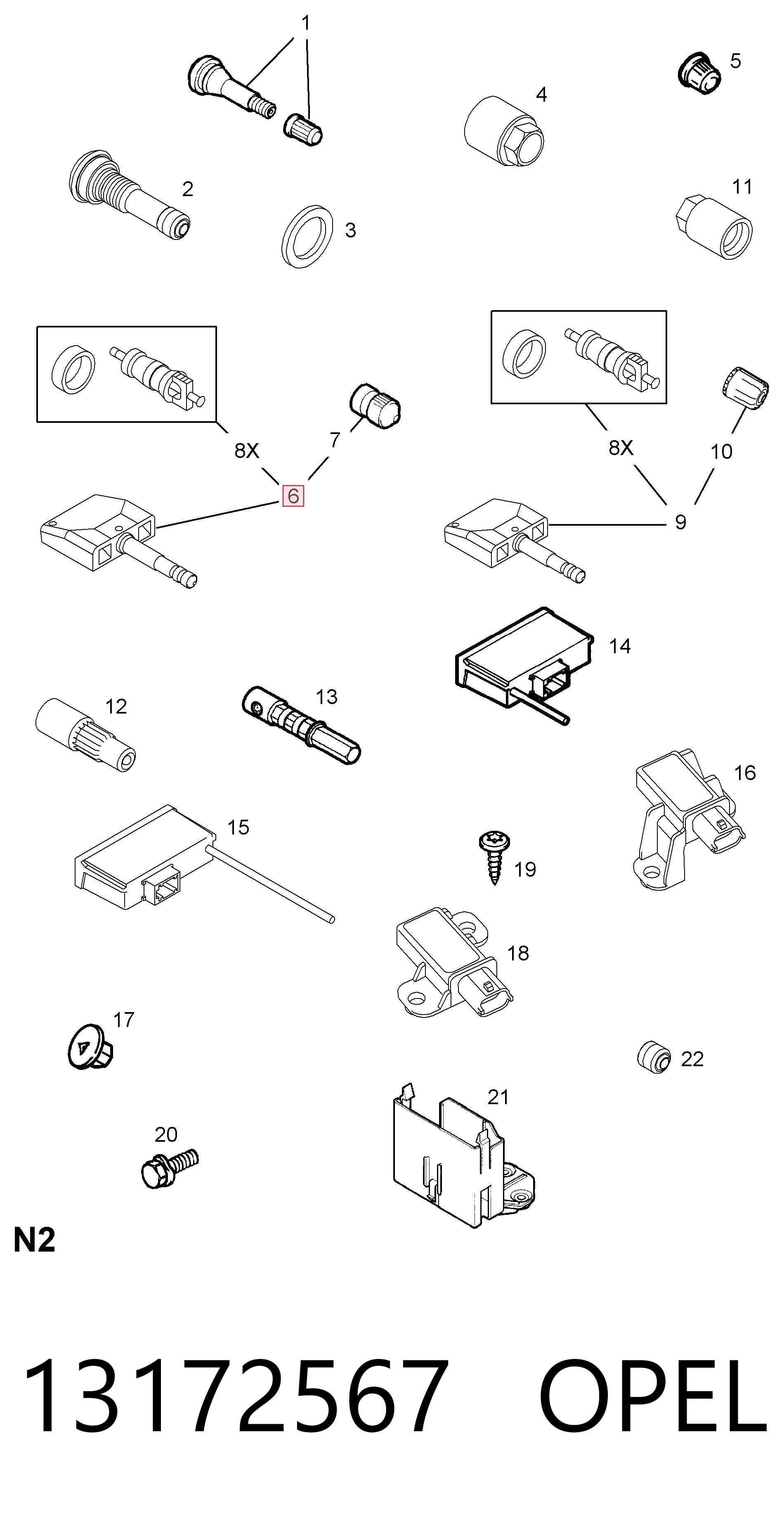 Opel Vectra  TPMS Sensörü