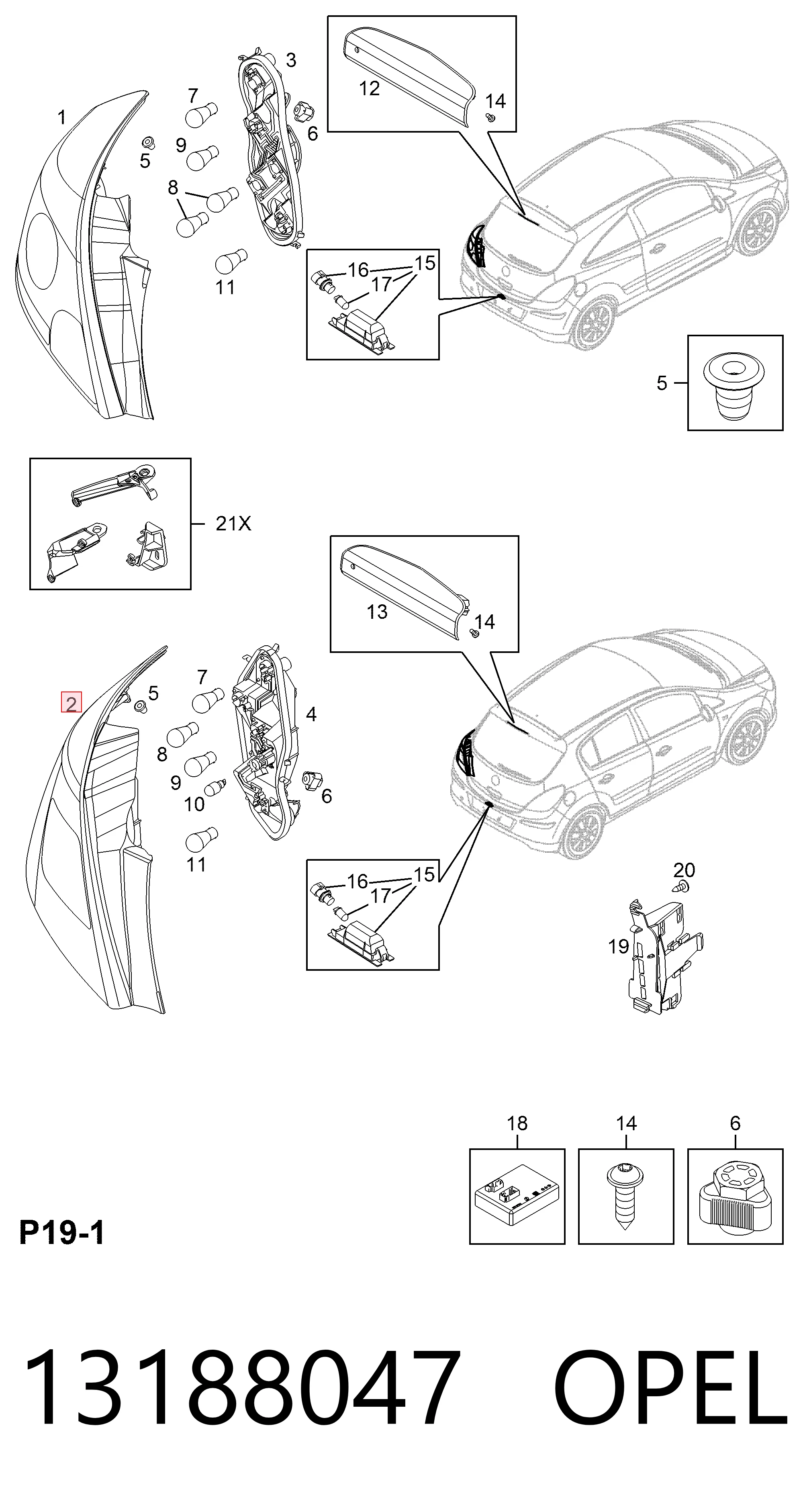 Opel Corsa  (2006 - 2015) Sol arka stop lambası fiyatları