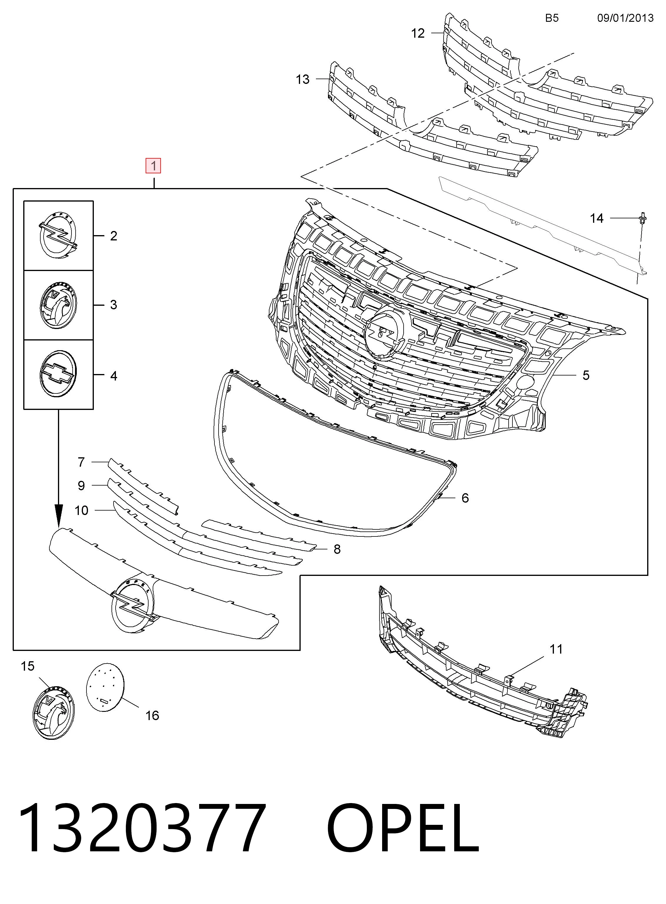 Insignia A Radyatör ızgarası