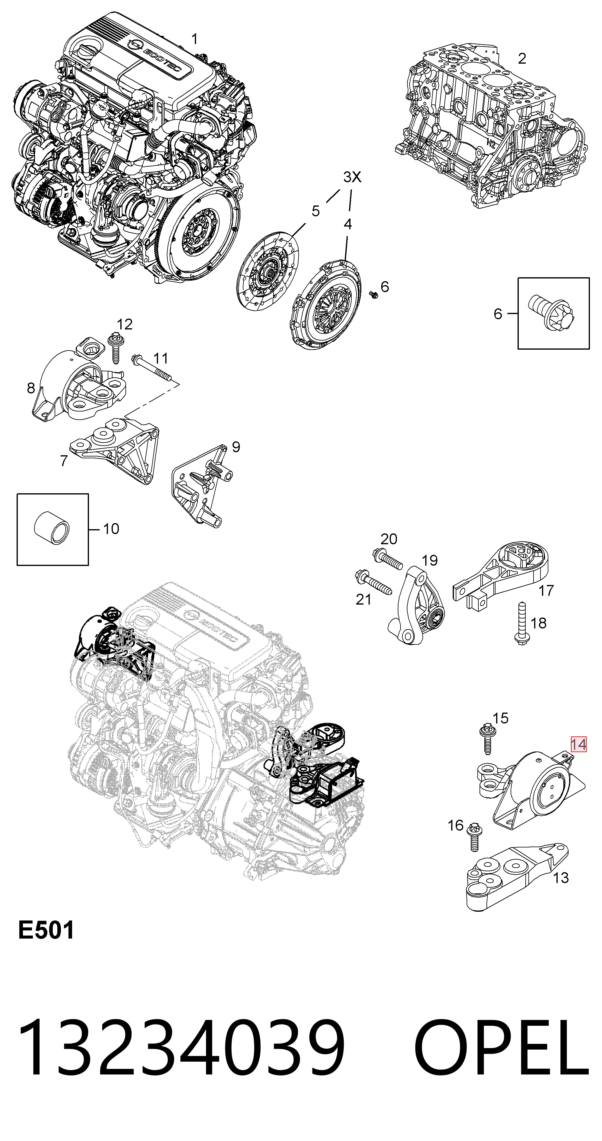 Corsa D minivan (S07) (2006 - 2015) Şanzıman kulağı