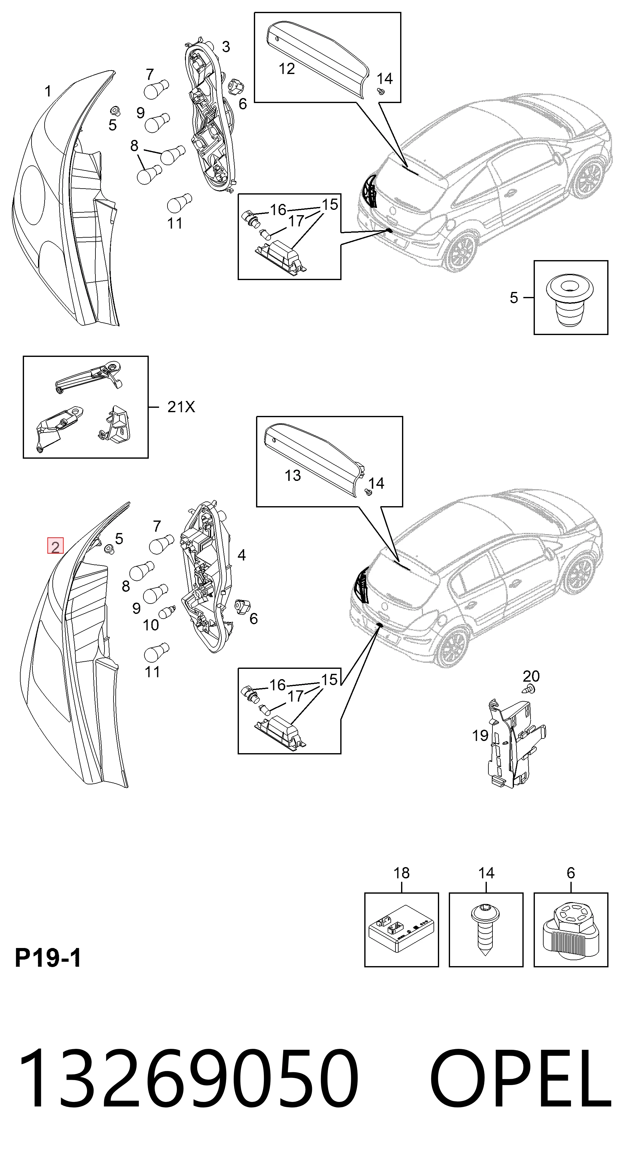 Opel Corsa  Sol stop lambası