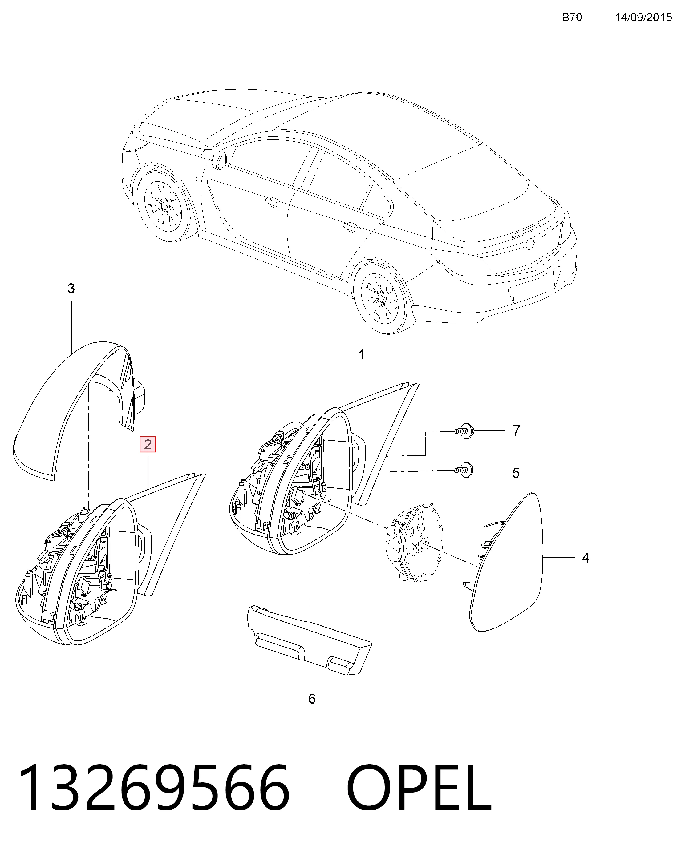 Opel Insignia  Yan ayna