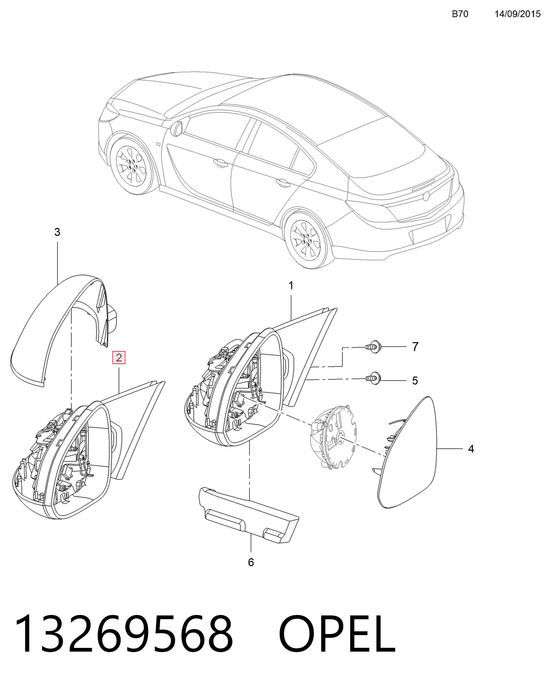 Opel Insignia  (2008 - 2017) Sol dış dikiz aynası fiyatları