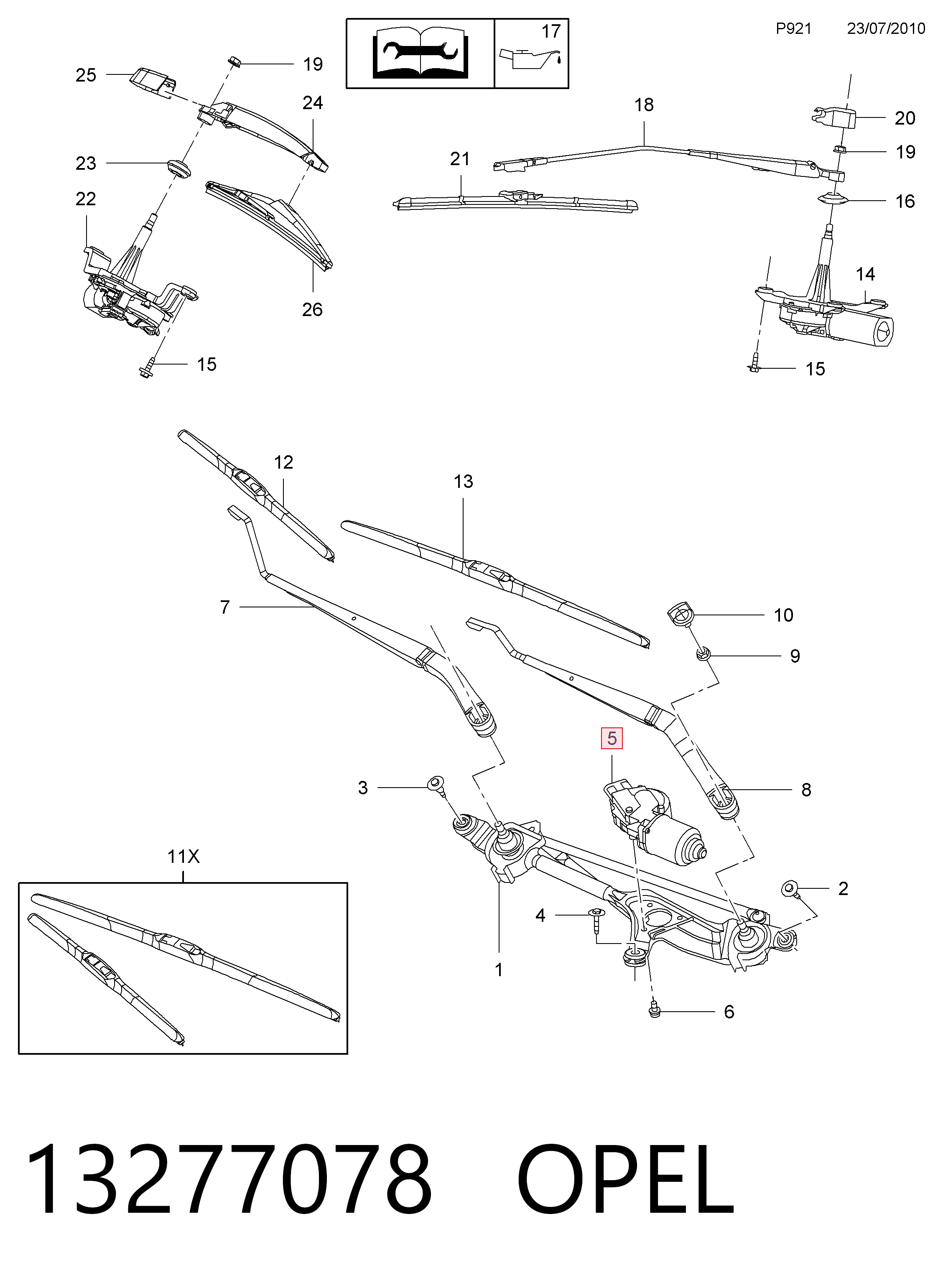 Opel Insignia  (2008 - 2017) Ön cam silecek motoru fiyatları